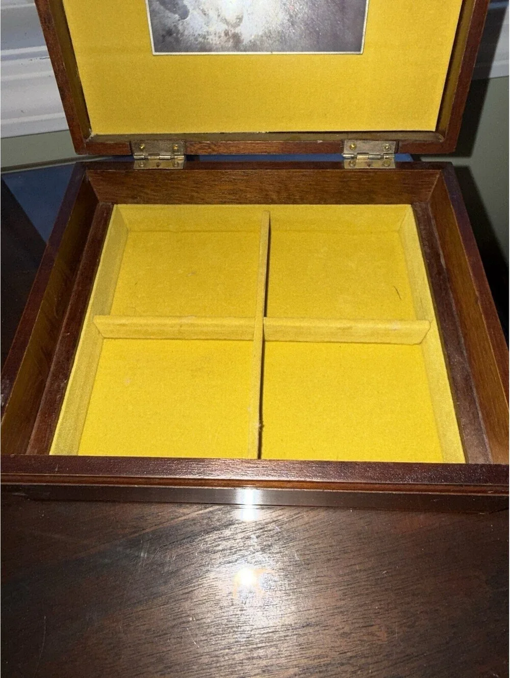 Vintage Tapestry Jewelry Chest/Box Wood, 2-tier Velvet